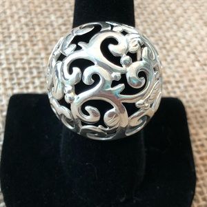 Silpada .925 Swirly Girl Filigree Dome Ring Sz 9